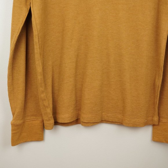 GH Bass Mustard 1/4 Button Up Thermal Shirt Size Medium - Picture 3 of 7
